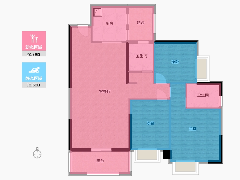 广东省-湛江市-海湾城-102.00-户型库-动静分区