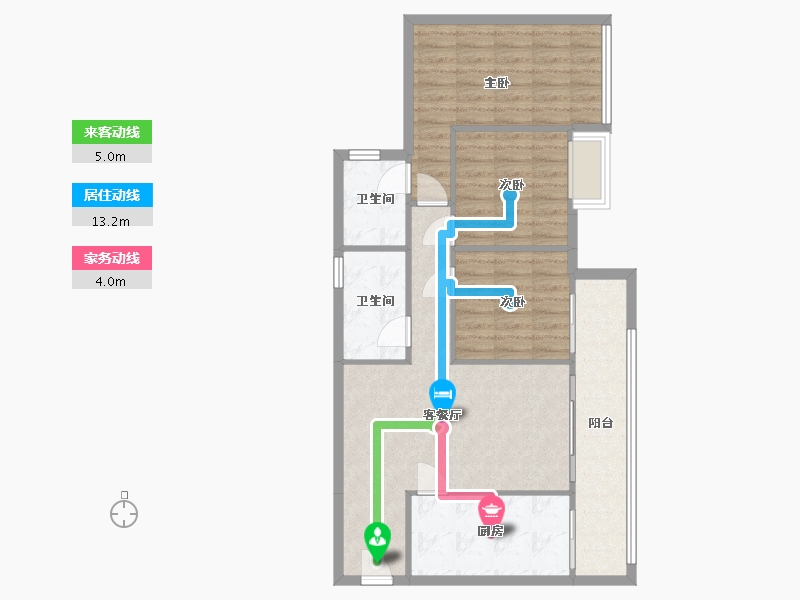 重庆-重庆市-重庆金科泊云府-77.80-户型库-动静线