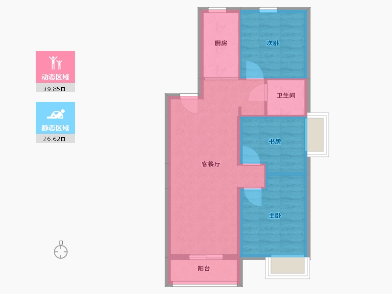 湖北省-武汉市-长江青年城-64.00-户型库-动静分区