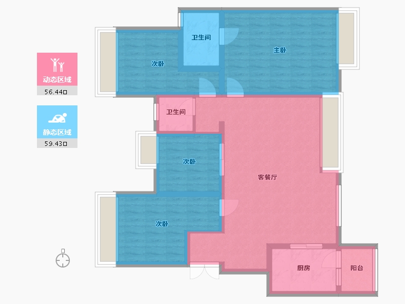 四川省-德阳市-仟坤天朗-99.00-户型库-动静分区