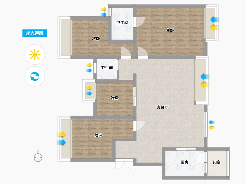 四川省-德阳市-仟坤天朗-99.00-户型库-采光通风