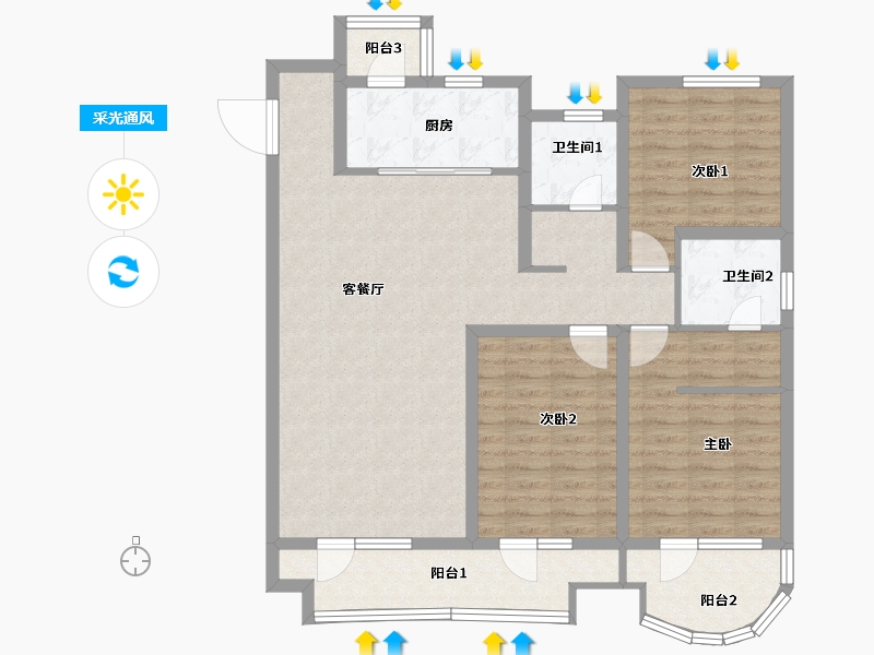 山东省-青岛市-青铁观海地-106.00-户型库-采光通风