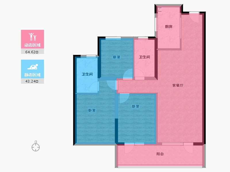 山东省-青岛市-灵山湾悦府-96.00-户型库-动静分区