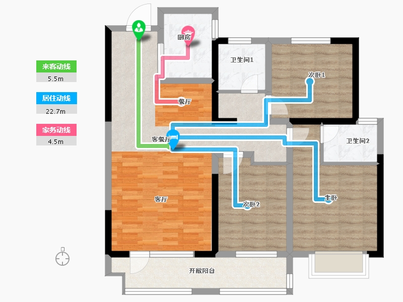 山东省-青岛市-心怡海景苑-92.78-户型库-动静线