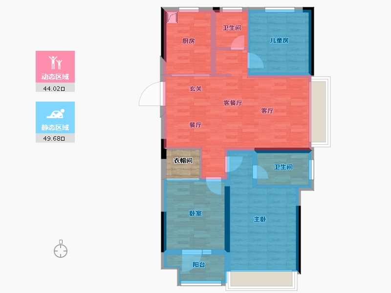 山东省-青岛市-中梁 首府-86.00-户型库-动静分区