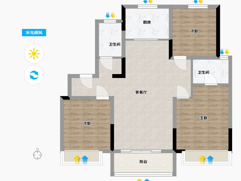 山东省-济南市-银丰玺悦-98.00-户型库-采光通风