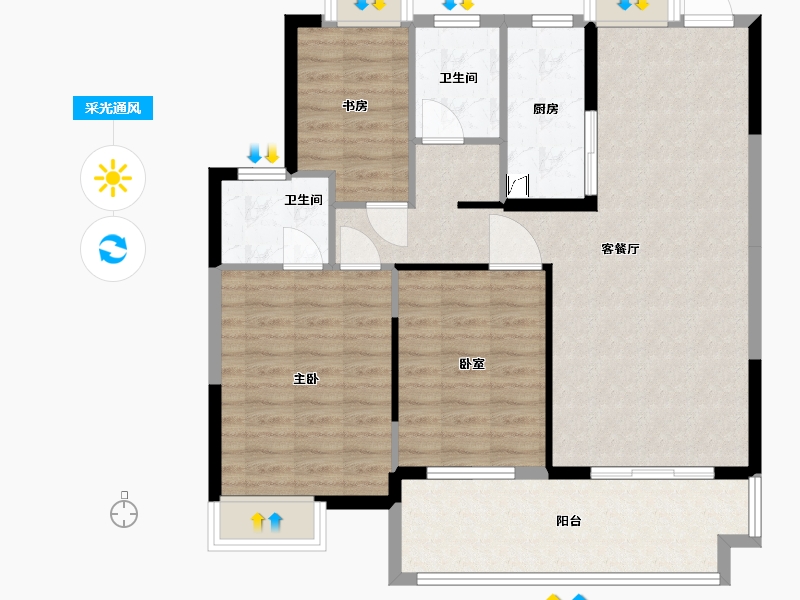 湖北省-随州市-花样年华-96.00-户型库-采光通风