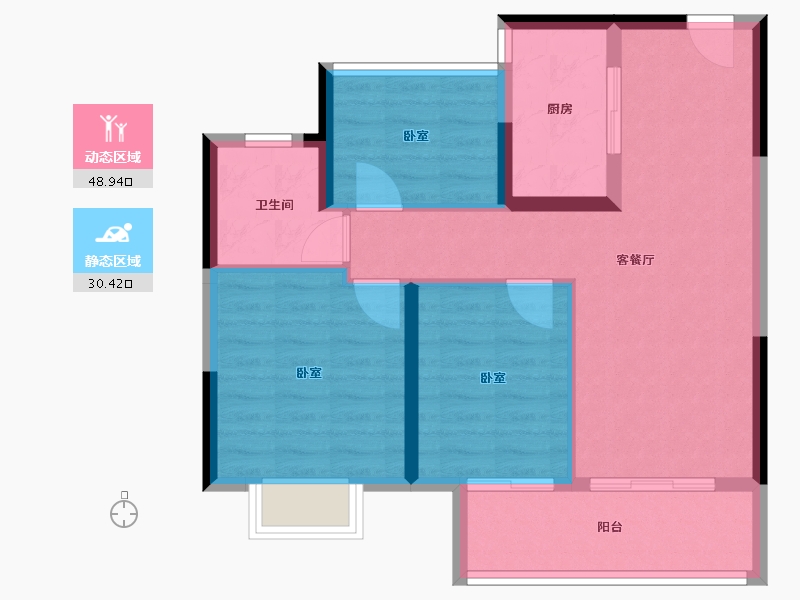 江苏省-苏州市-都会理想花园-71.00-户型库-动静分区