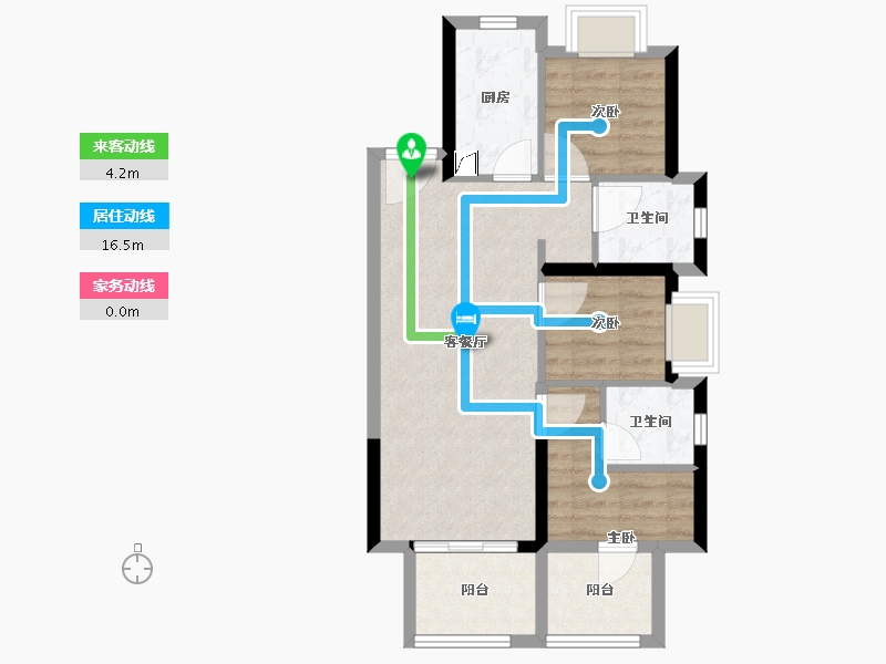 福建省-漳州市-未来之城-64.00-户型库-动静线