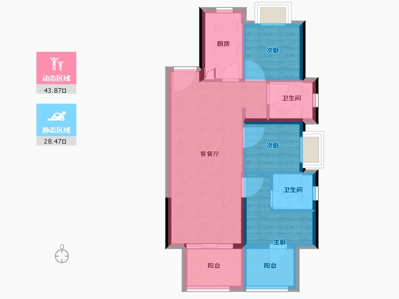 福建省-漳州市-未来之城-64.00-户型库-动静分区