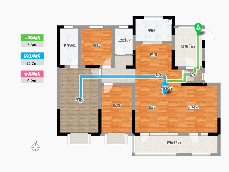 山东省-青岛市-鑫江瑞府-124.00-户型库-动静线