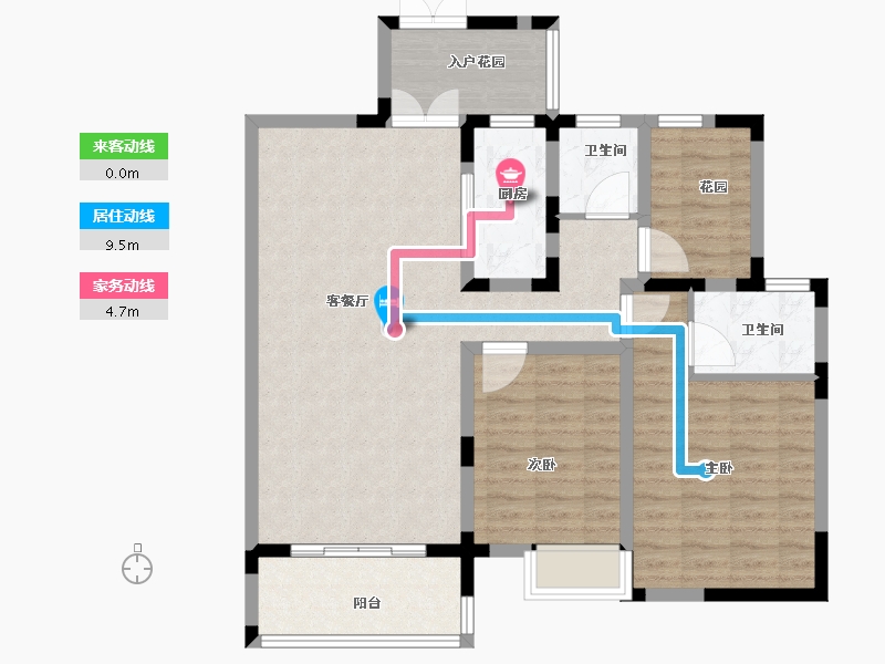 广西壮族自治区-贺州市-春天・五彩江南-96.00-户型库-动静线