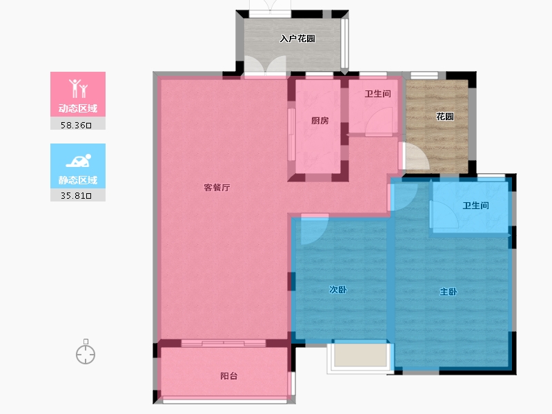 广西壮族自治区-贺州市-春天・五彩江南-96.00-户型库-动静分区