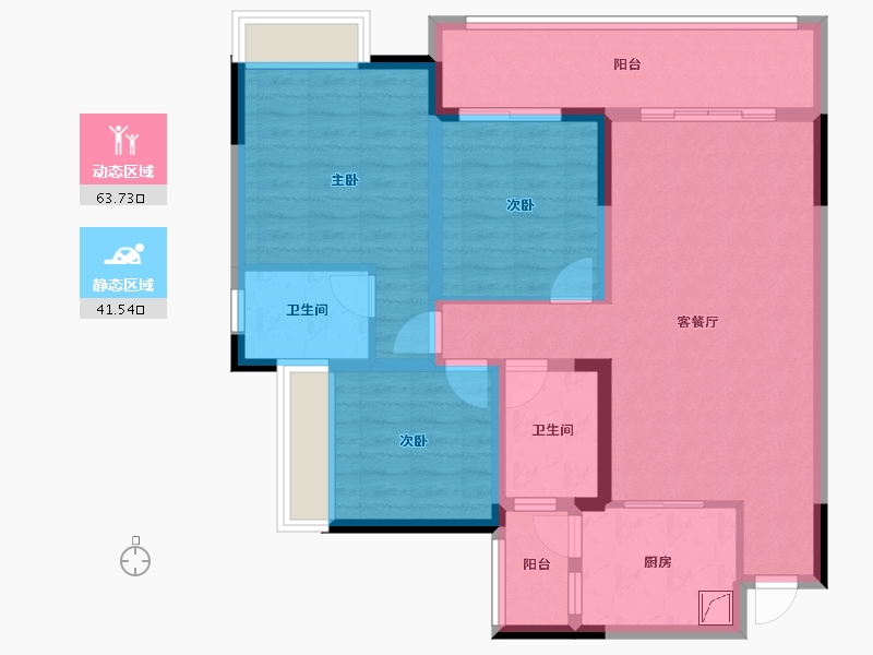 贵州省-遵义市-箐山公园里-97.00-户型库-动静分区