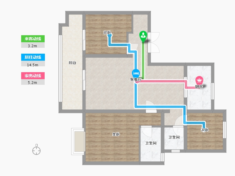 山东省-烟台市-辉盛岚海-96.40-户型库-动静线