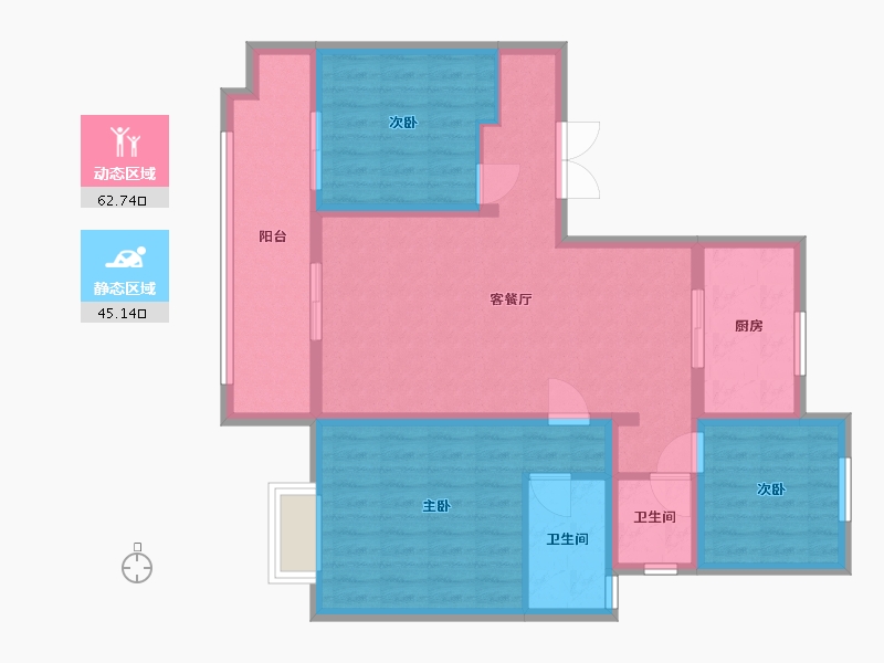 山东省-烟台市-辉盛岚海-96.40-户型库-动静分区