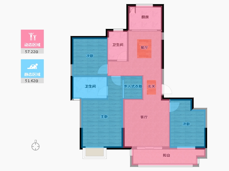 浙江省-绍兴市-万城府-98.00-户型库-动静分区