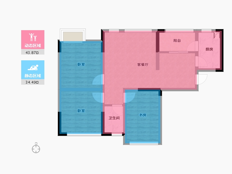 四川省-成都市-春天里-76.00-户型库-动静分区