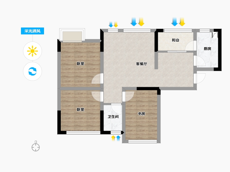 四川省-成都市-春天里-76.00-户型库-采光通风