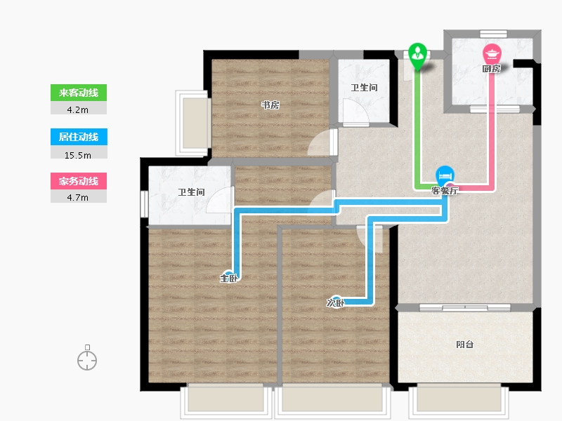 江苏省-徐州市-馨园雅居-103.00-户型库-动静线