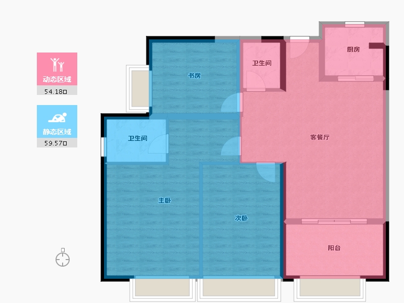 江苏省-徐州市-馨园雅居-103.00-户型库-动静分区