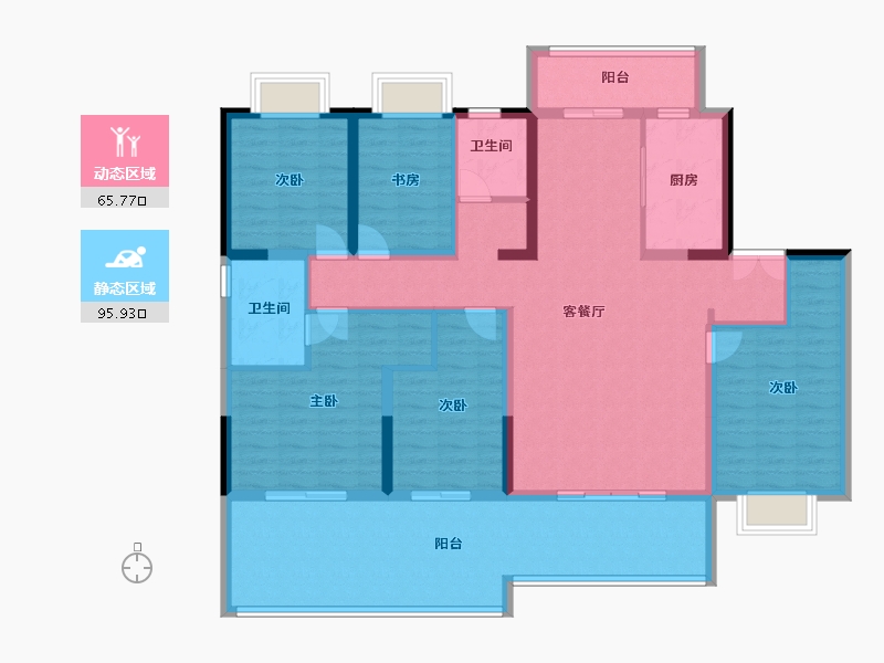 云南省-昭通市-昭通高速·凤凰广场云庐-145.58-户型库-动静分区