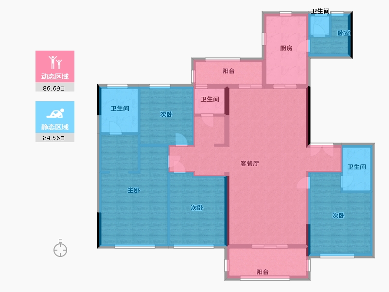 河南省-郑州市-名门紫园A2-155.23-户型库-动静分区