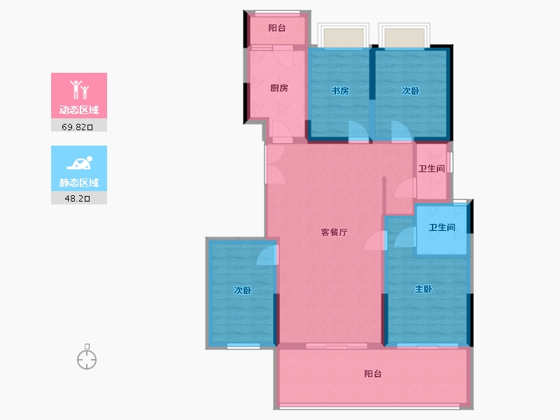 云南省-昭通市-昭通高速·凤凰广场云庐-105.72-户型库-动静分区