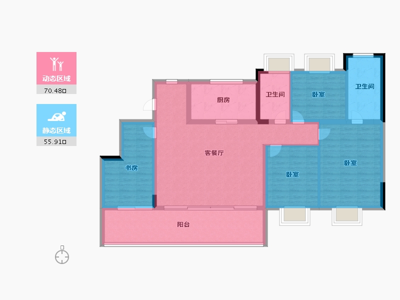 江苏省-苏州市-山云轩-114.00-户型库-动静分区