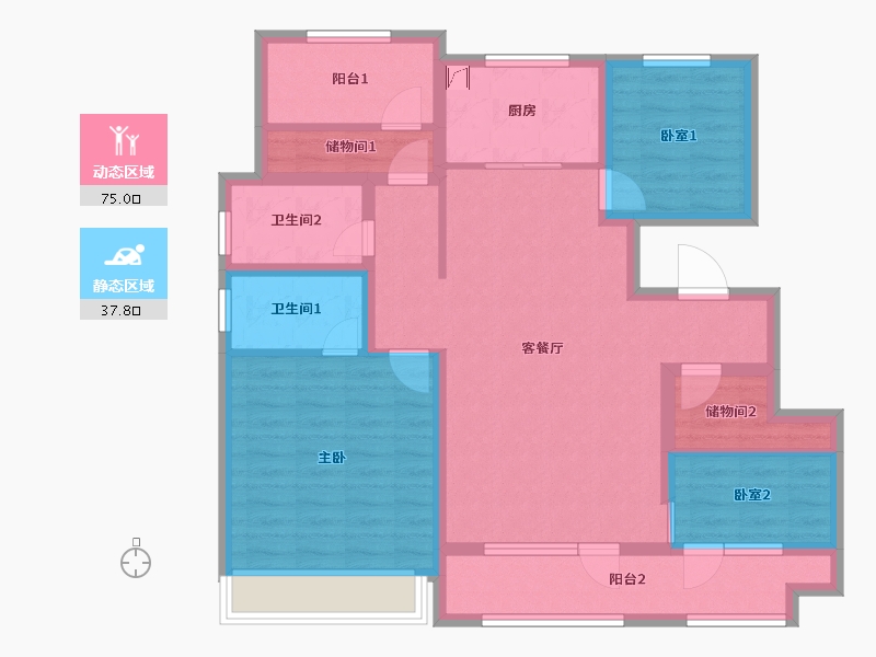 山东省-青岛市-凯景·领盛豪庭-99.00-户型库-动静分区