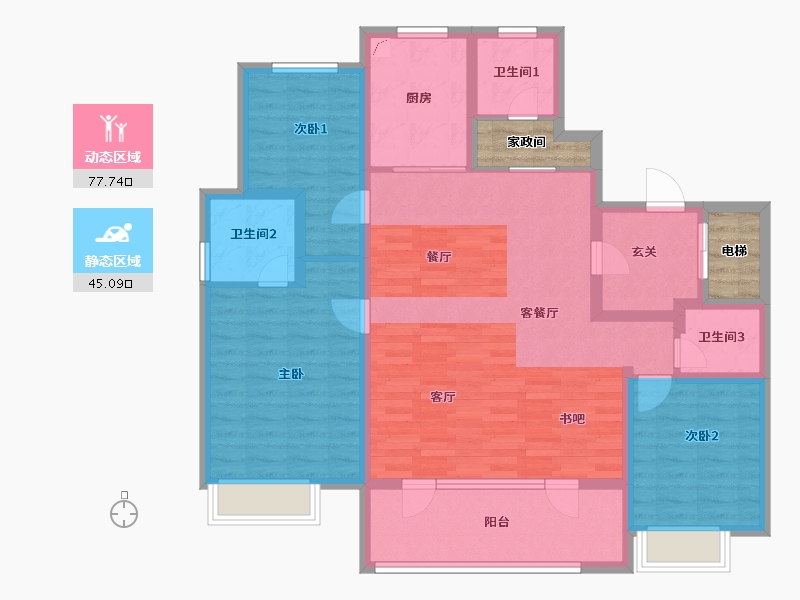 山东省-青岛市-海信凤台世家二期-115.00-户型库-动静分区