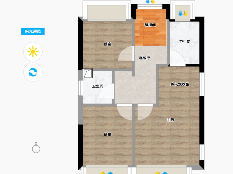 广东省-珠海市-卓越旭辉江屿海-91.00-户型库-采光通风