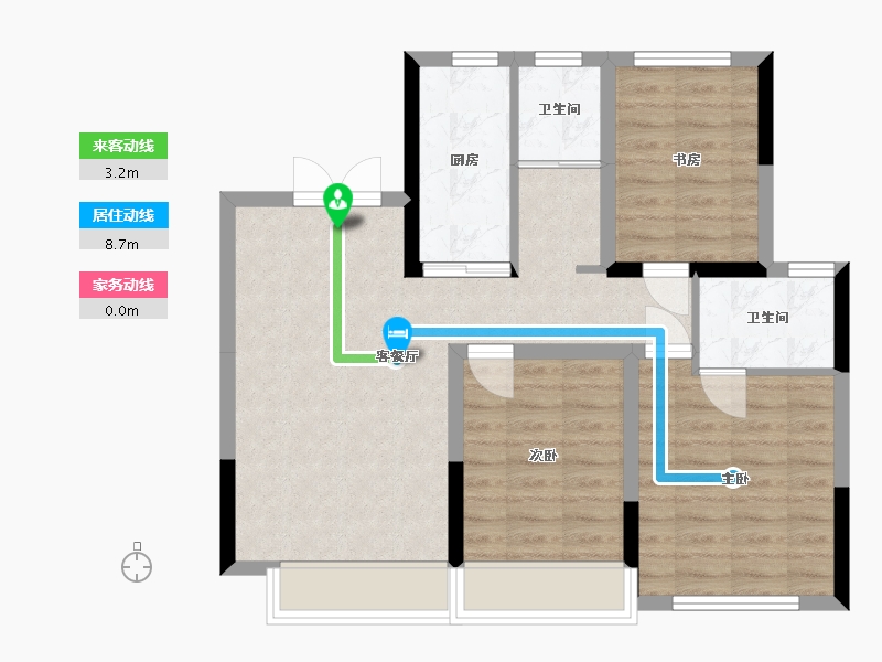 吉林省-长春市-硅谷壹号书香邑-88.00-户型库-动静线