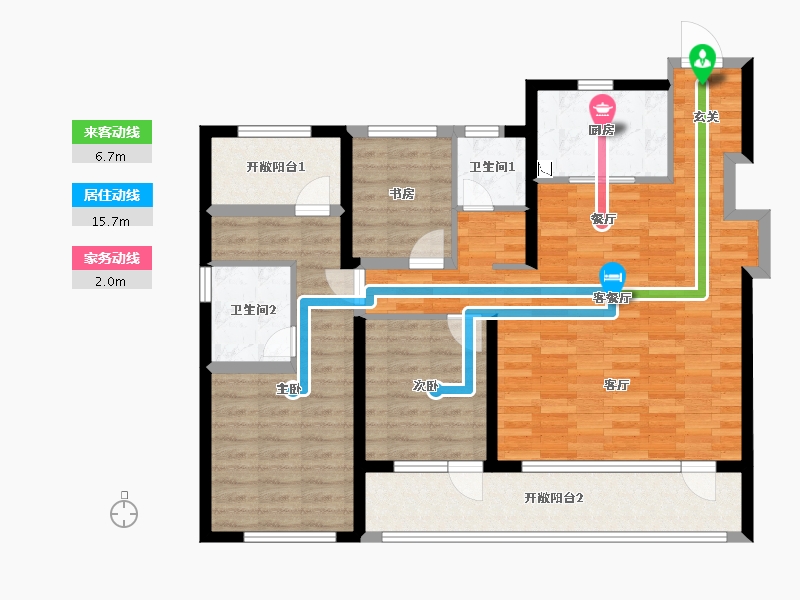 山东省-青岛市-融创中心·森海ONE-114.00-户型库-动静线