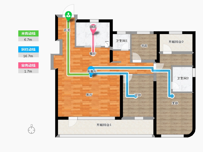 山东省-青岛市-融创中心·森海ONE-114.00-户型库-动静线