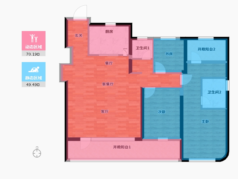 山东省-青岛市-融创中心·森海ONE-114.00-户型库-动静分区