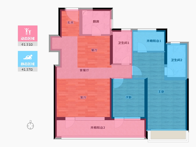 山东省-青岛市-融创中心·森海ONE-99.00-户型库-动静分区