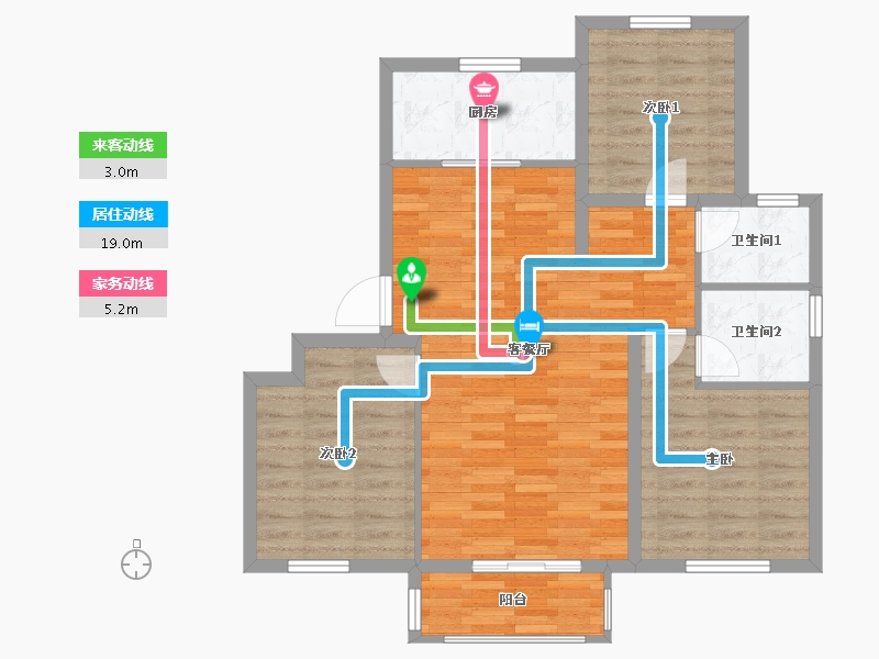 河北省-唐山市-巴斯御景湾-83.00-户型库-动静线