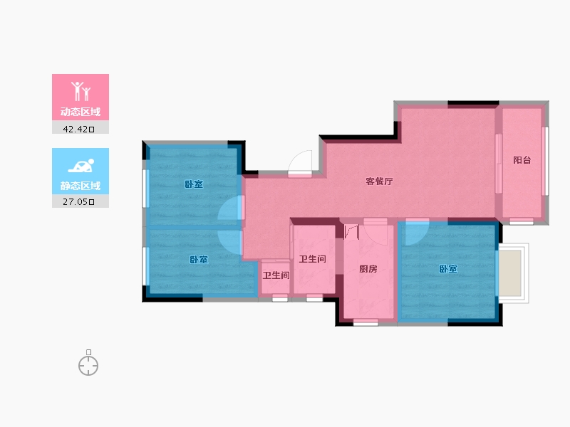 河南省-郑州市-航美智慧城-78.00-户型库-动静分区