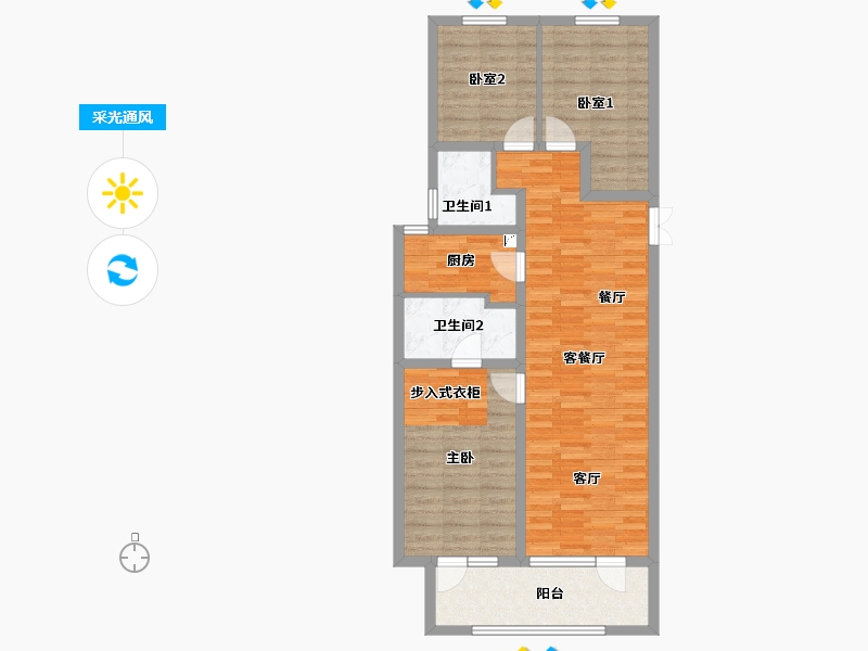 河北省-石家庄市-万滨天锦-100.00-户型库-采光通风