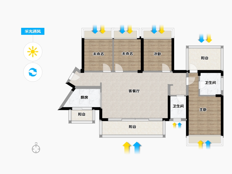 广西壮族自治区-柳州市-荣和公园里-128.00-户型库-采光通风