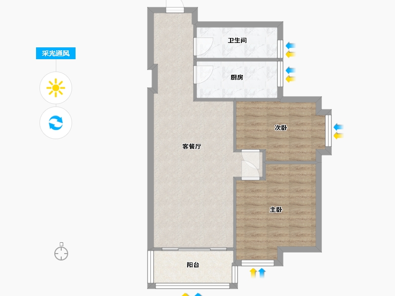 广东省-广州市-春江花园-69.00-户型库-采光通风