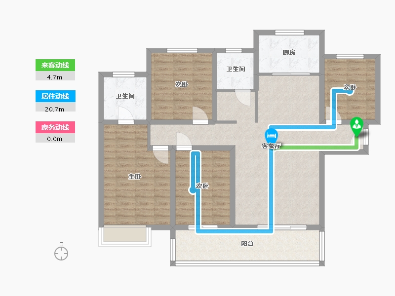 陕西省-宝鸡市-育才天悦-141.83-户型库-动静线