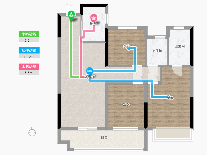 河南省-南阳市-中梁江山印-86.49-户型库-动静线