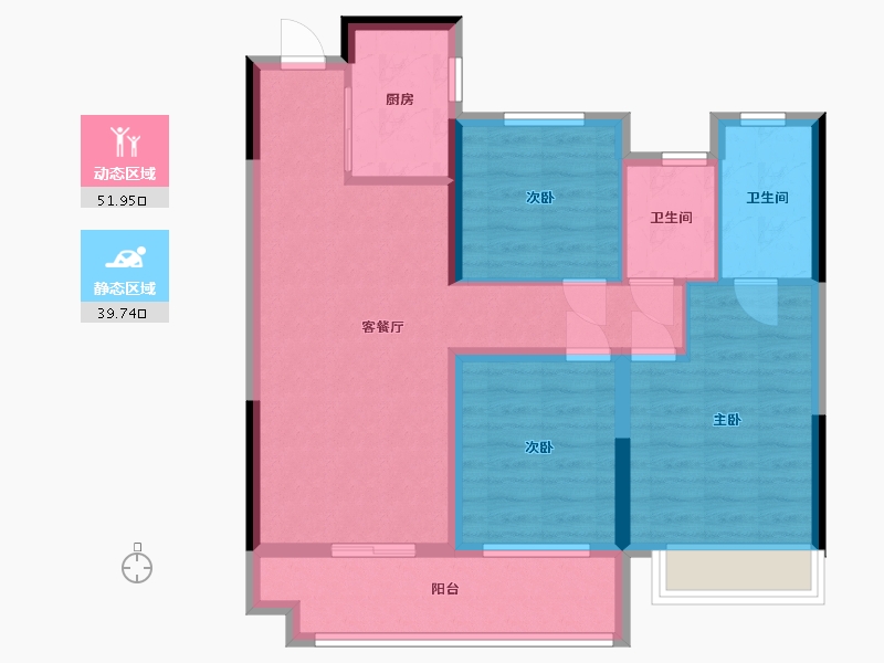 河南省-南阳市-中梁江山印-86.49-户型库-动静分区