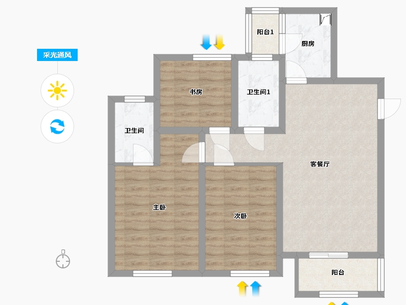 四川省-南充市-学府世家-78.04-户型库-采光通风