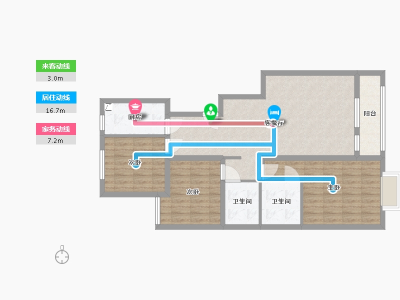 辽宁省-鞍山市-新世界朗怡居-92.00-户型库-动静线