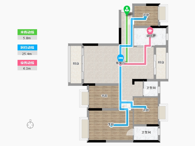 湖北省-宜昌市-香溪府-115.00-户型库-动静线