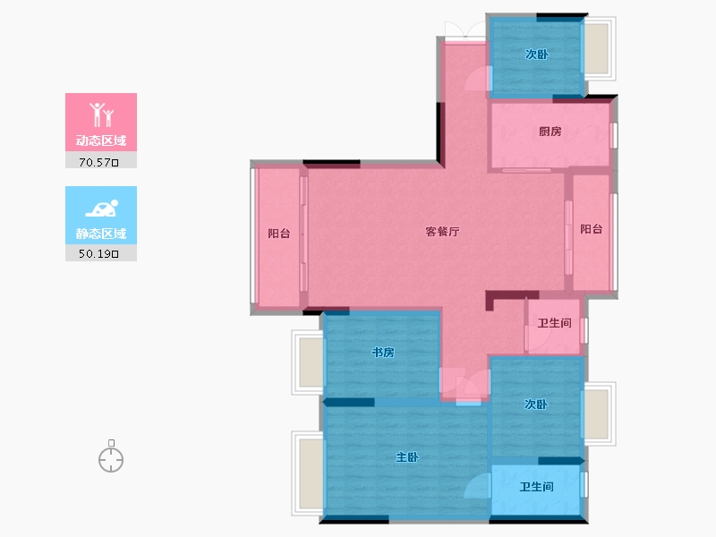 湖北省-宜昌市-香溪府-115.00-户型库-动静分区