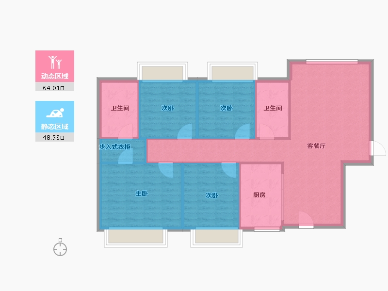 广东省-东莞市-虎门印象-130.00-户型库-动静分区